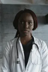 Close up portrait of a smiling young African professional woman